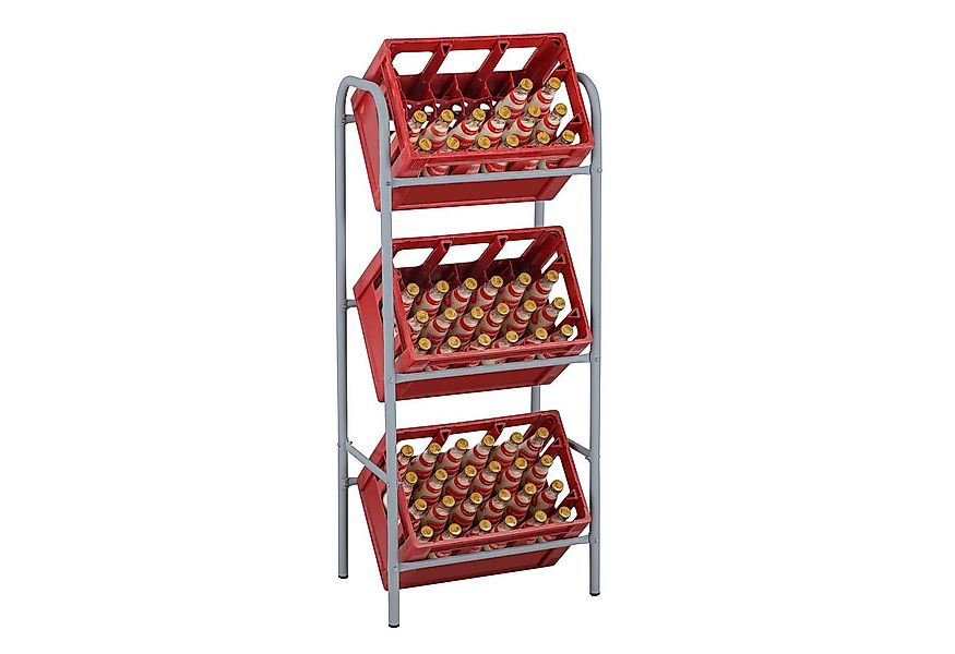 Ribelli Flaschenregal Kastenständer, für 3 Kisten, grau günstig online kaufen