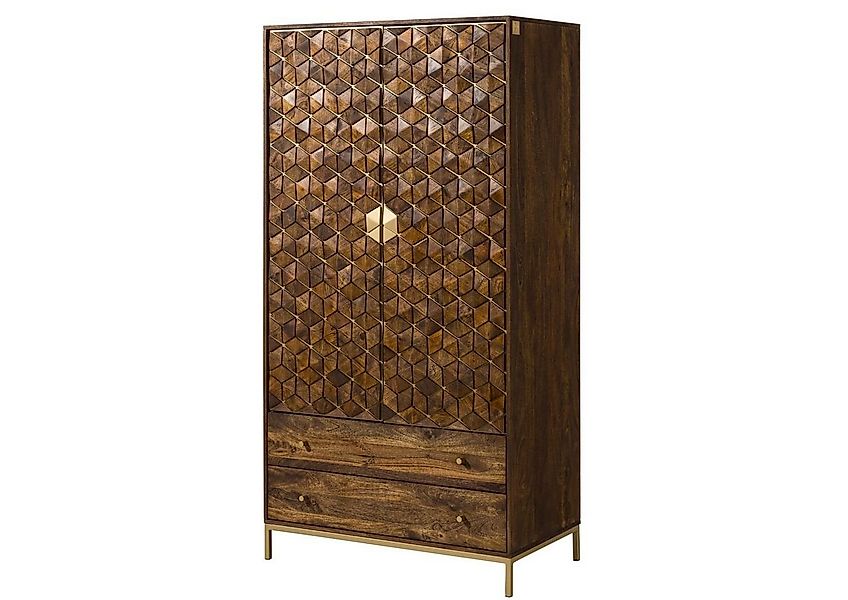 Massivmoebel24 Kleiderschrank DIAMOND (Kleiderschrank Mango 99x55x190 braun günstig online kaufen