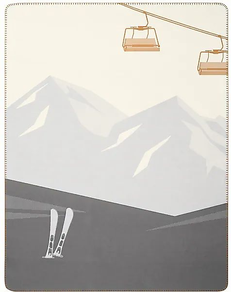 Biederlack Wohndecke "Mountain Dreams" romantischer Winter in den Bergen günstig online kaufen