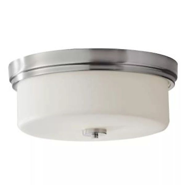 Deckenlampe E27 rund Weiß Chrom Glas Metall YUTINA günstig online kaufen