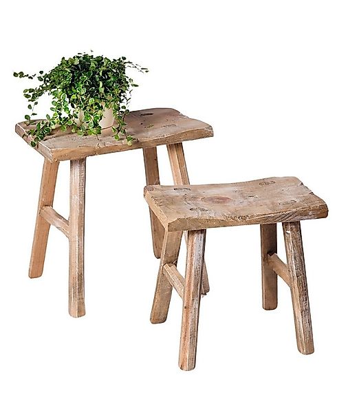 Dekoleidenschaft Blumenhocker "Rustikal" aus Holz im Antik Stil, Blumenhock günstig online kaufen