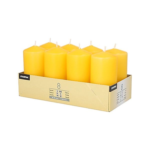 Starpak Stumpenkerze 8 Stumpenkerzen Ø 50 günstig online kaufen
