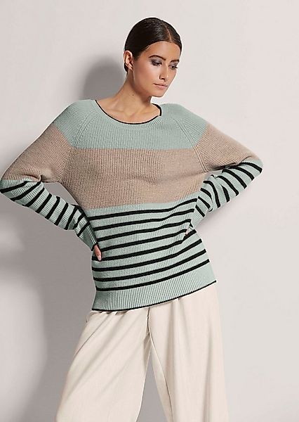MADELEINE Strickpullover Schurwoll-Pullover mit Perlfang-Struktur günstig online kaufen