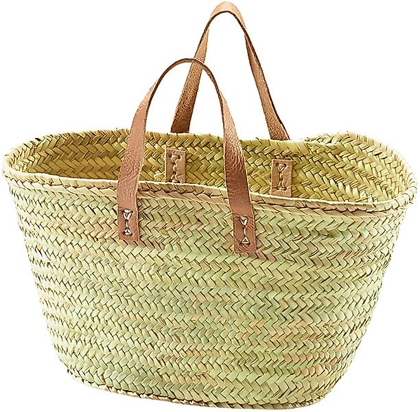 Kobolo Shopper Palmtasche mit Echt-Ledergriffen günstig online kaufen