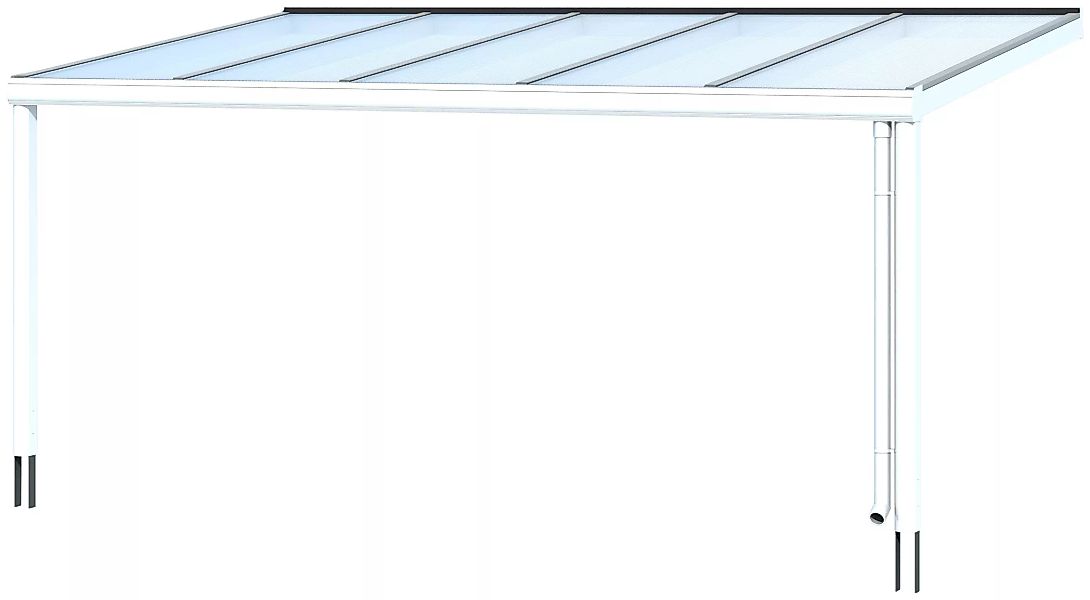 Terrassenüberdachung Genua 541 x 357 cm Aluminium Weiß günstig online kaufen