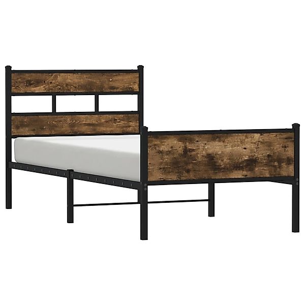 vidaXL Bettgestell ohne Matratze Räuchereiche 90x190 cm Holzwerkstoff 40172 günstig online kaufen
