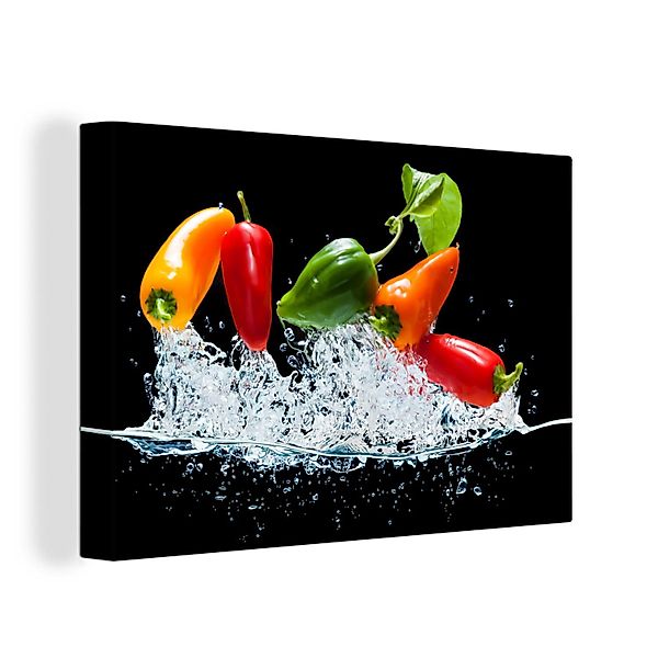 OneMillionCanvasses® Leinwandbild Paprika - Schwarz - günstig online kaufen
