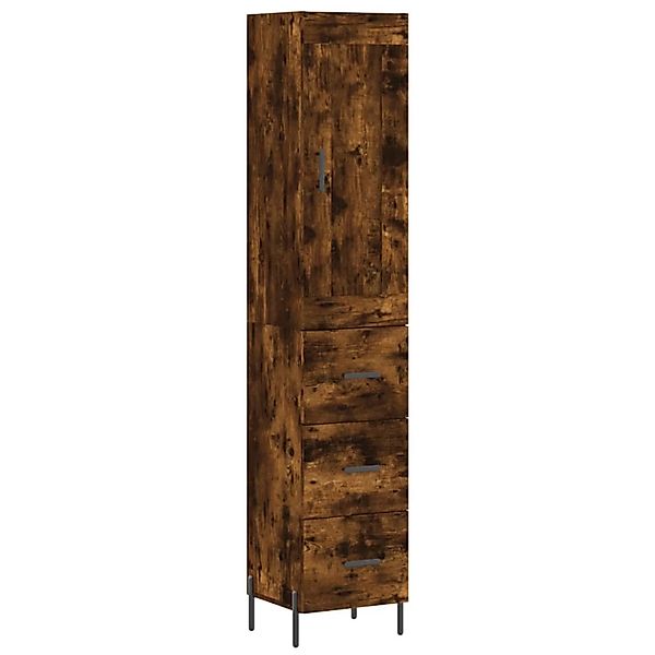 vidaXL Highboard Räuchereiche 34,5x34x180 cm Holzwerkstoff 3200206 günstig online kaufen