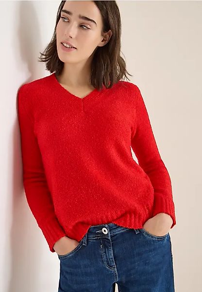 Bouclé V-Neck Pullover günstig online kaufen