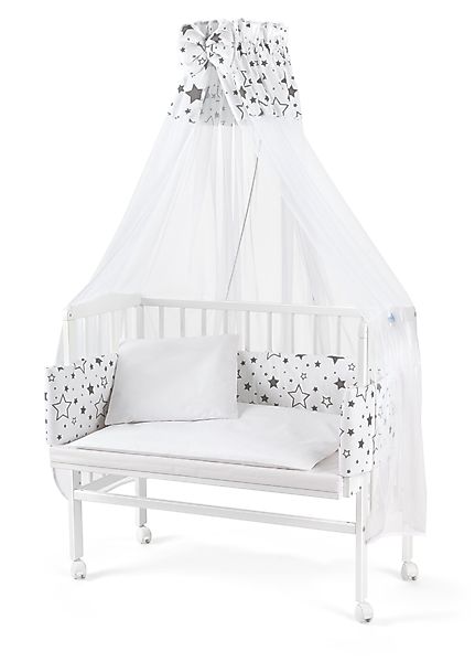 Waldin Beistellbett Waldin Baby Beistellbett,Matratze,Stoffset Buche günstig online kaufen
