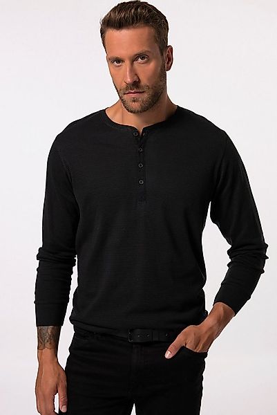 JP1880 T-Shirt Henley Langarm Ringel Knopfleiste günstig online kaufen