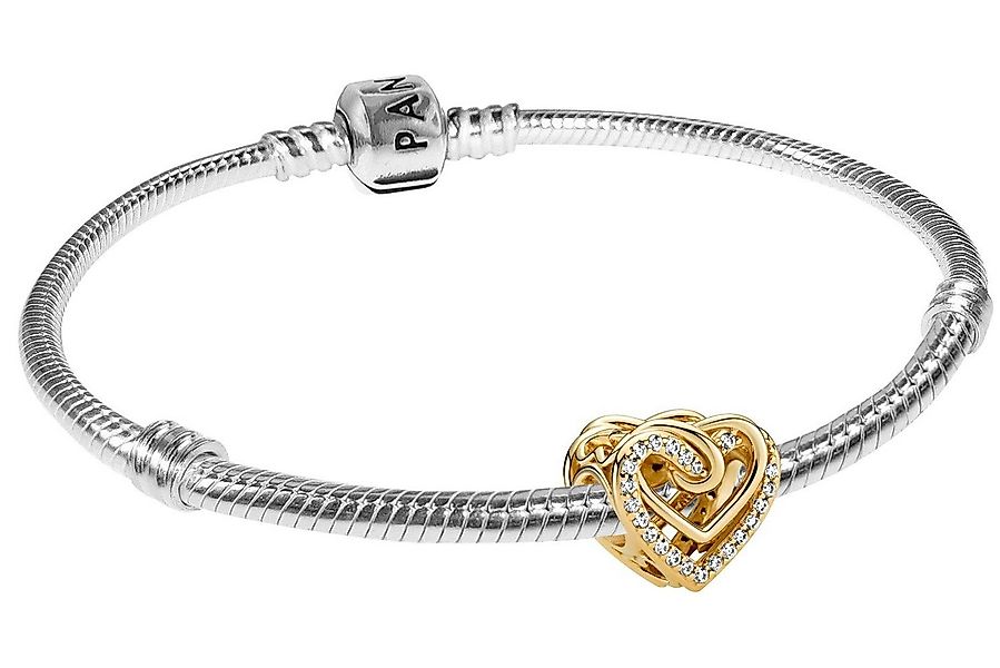 Pandora Charm-Armband Damen-Armband Silber 925 Verschlungenes Herz Goldfarb günstig online kaufen