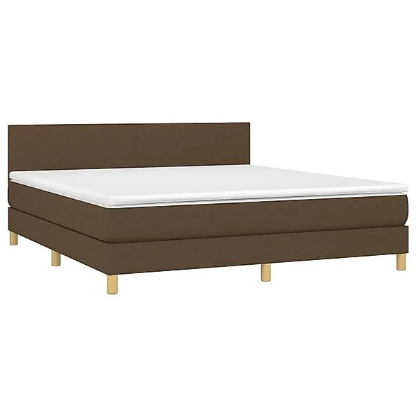 vidaXL Boxspringbett mit Matratze & LED Dunkelbraun 160x200 cm Stoff 313356 günstig online kaufen
