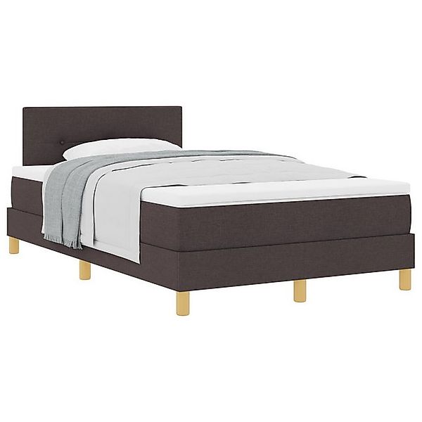 vidaXL Bett Boxspringbett mit Matratze Dunkelbraun 120x200 cm Stoff (1-tlg) günstig online kaufen