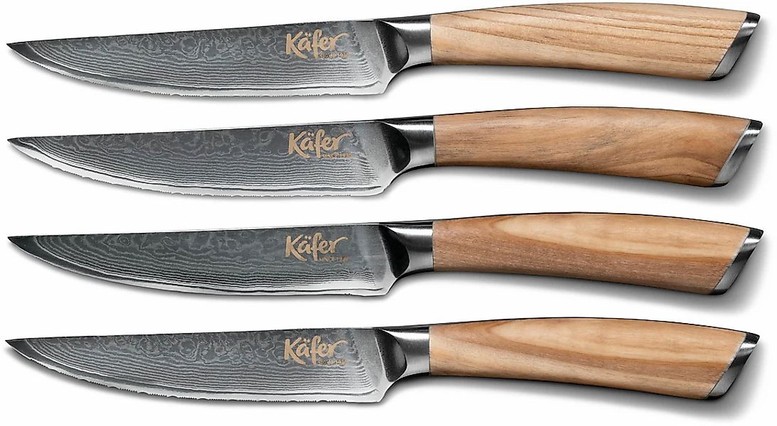 Käfer Steakbesteck Olivenholzgriff, 67-lagiger Damaszenerstahl, Klingenläng günstig online kaufen