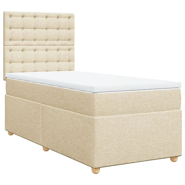 vidaXL Boxspringbett mit Matratze Creme 90x200 cm Stoff 3293482 günstig online kaufen