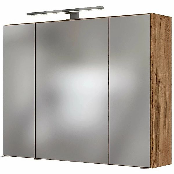 Held Spiegelschrank Bari Eiche 80 cm mit Softclose Türen günstig online kaufen