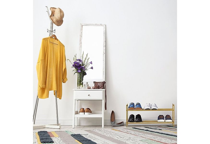 relaxdays Schuhregal mit 2 Ebene, gold günstig online kaufen