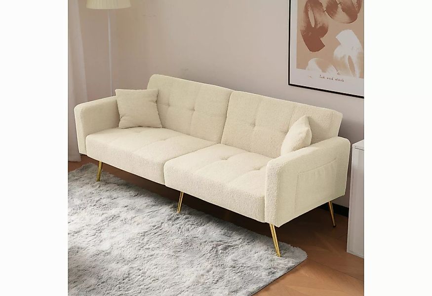 HAUSS SPOLE Schlafsofa mit Bettfunktion, verstellbarem Winkel, Kissen, gold günstig online kaufen