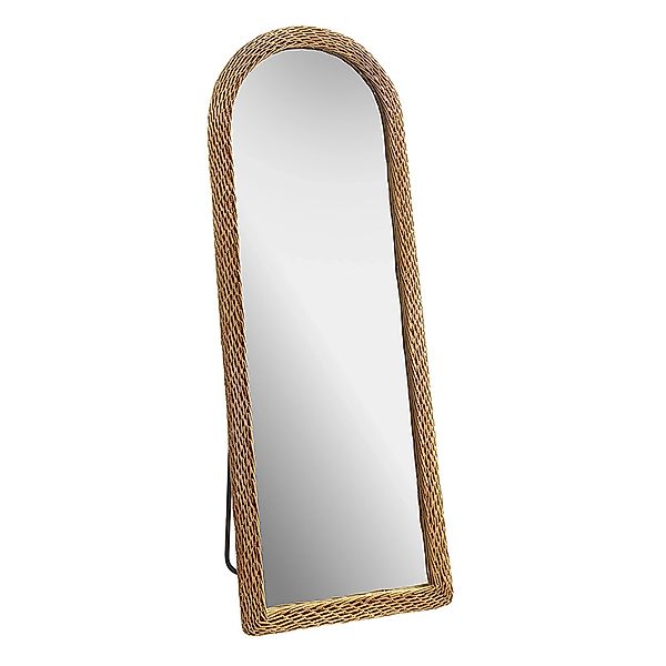 Kobolo Spiegel Standspiegel LIAM mit Rahmen aus Geflochtener Weide günstig online kaufen