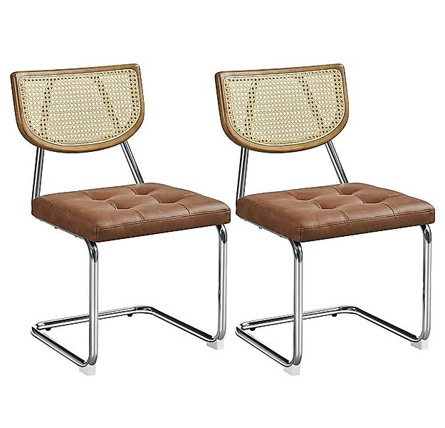 Yaheetech Esszimmerstuhl, 2-er Set Küchenstuhl Schwingstuhl mit Metallgeste günstig online kaufen