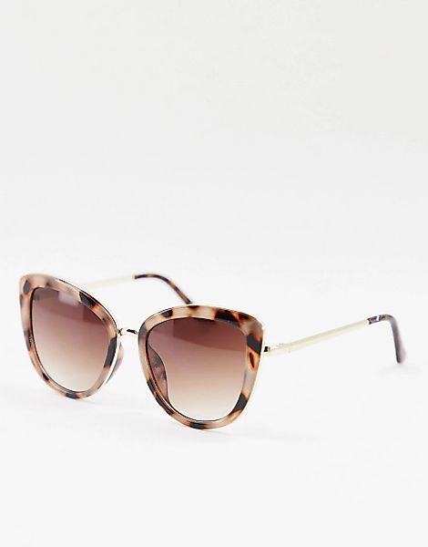 ALDO – Puthiel – Übergroße Cat-Eye-Sonnenbrille in Braun mit Metallverzieru günstig online kaufen