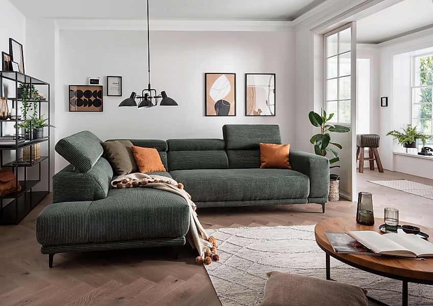 alina Ecksofa »Hikari«, wahlweise mit Sitzvorzug, in modernem Cordstoff, Br günstig online kaufen