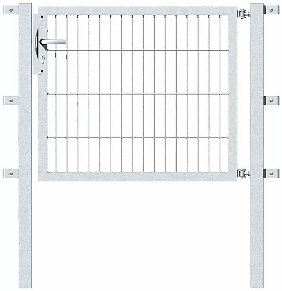Metallzaun Einzeltor für Doppelstabmatte verzinkt z. Einbeton. 80 cm x 100 günstig online kaufen