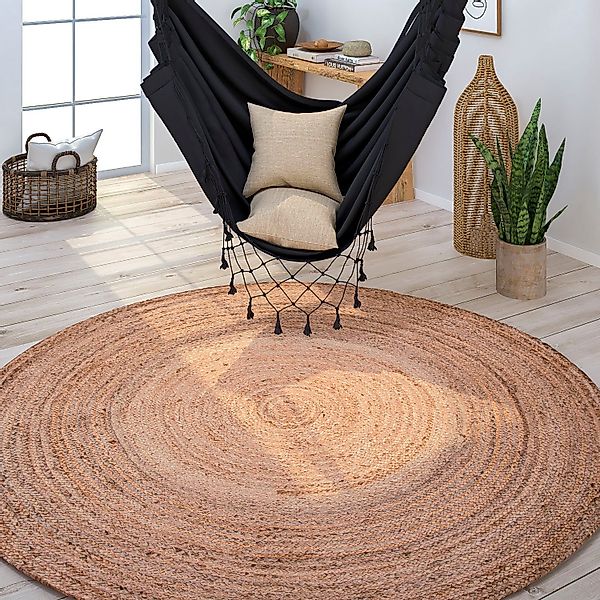 Paco Home Teppich »Viborg 595«, rund, 13 mm Höhe, Jute, Modern, Boho, Handg günstig online kaufen