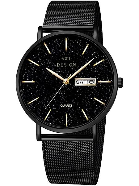 S&T Design Quarzuhr Mesh Armbanduhr Herren günstig online kaufen