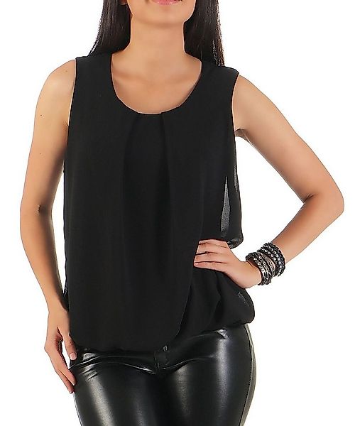 malito more than fashion Chiffonbluse malito Damen Bluse ärmellos 6879 Blus günstig online kaufen
