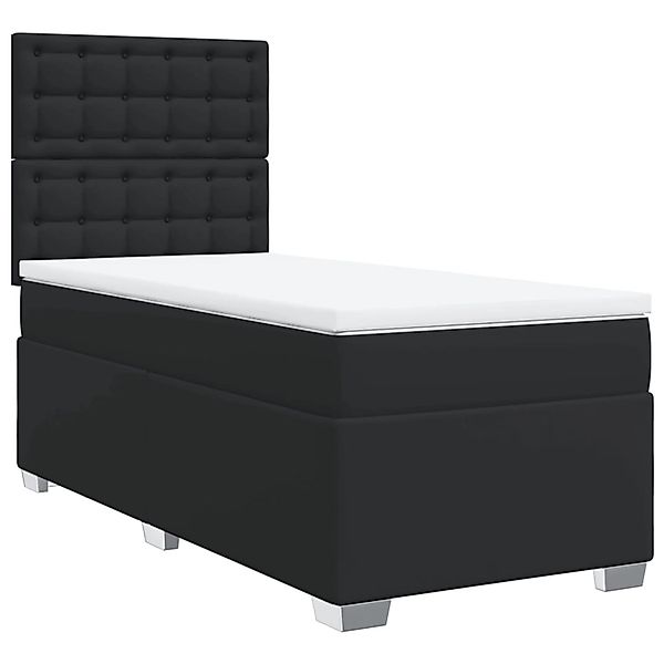 vidaXL Boxspringbett mit Matratze Schwarz 80x200 cm Kunstleder2100040 günstig online kaufen