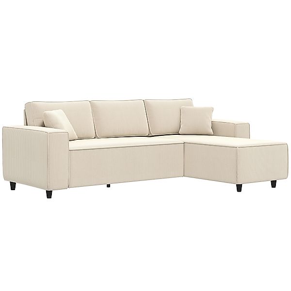 HOMCOM Ecksofa 3-Sitzer Sofa in L-Form Eckcouch mit Umkehrbarer Chaiselongu günstig online kaufen