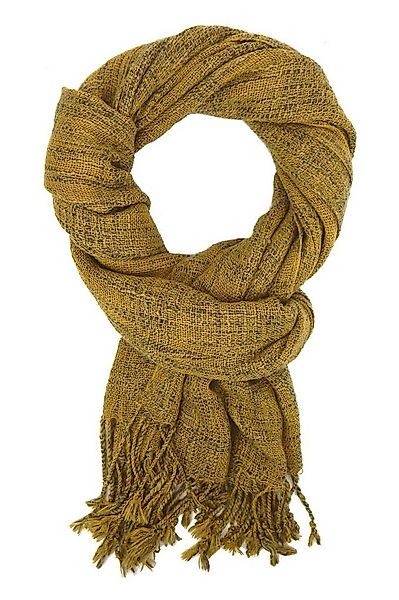 Ella Jonte Modeschal, breiter edler Webschal gelb curry Herbst- Winterschal günstig online kaufen