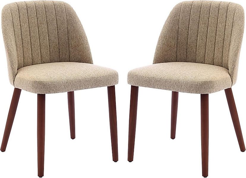 GarveeMore Esszimmerstuhl 2er-Set mit gepolsterter Sitzfläche und Holzbeine günstig online kaufen