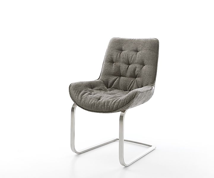 Freischwinger Taimi-Flex Bouclé Soft Schlamm Freischwinger flach Edelstahl günstig online kaufen