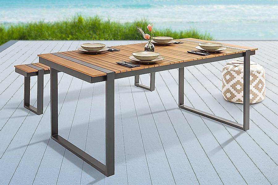 riess-ambiente Gartentisch TAMPA LOUNGE 180cm natur / grau (Einzelartikel, günstig online kaufen