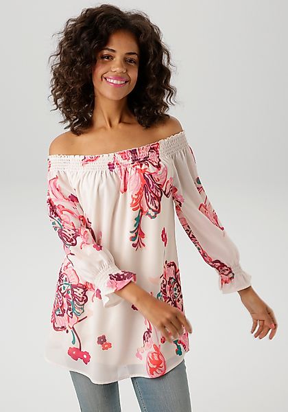 Aniston CASUAL Schlupfbluse mit extravagantem Blumendruck- günstig online kaufen