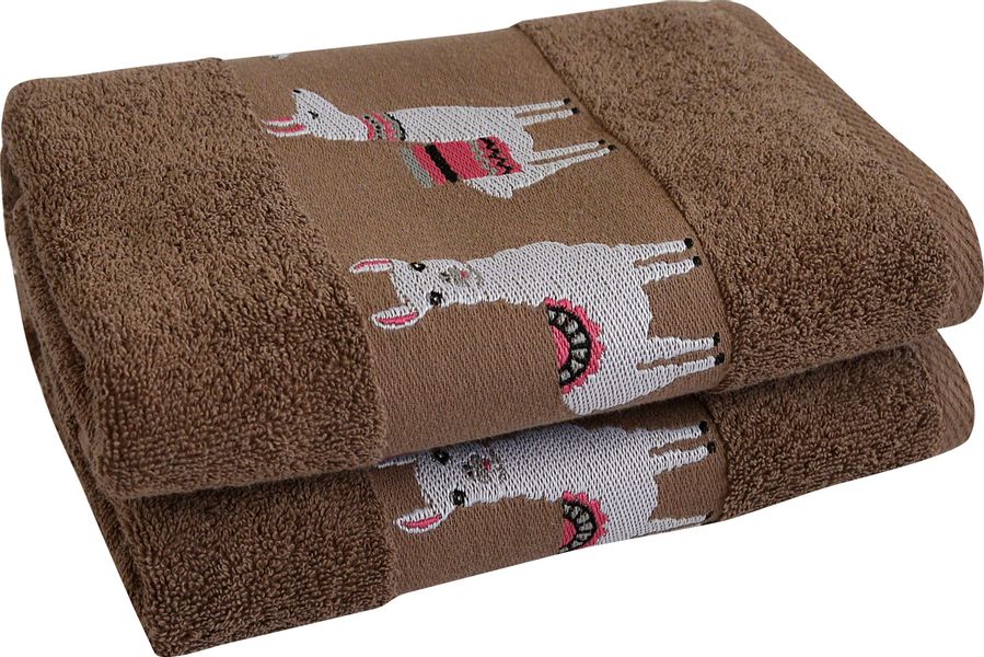 Dyckhoff Handtücher Lama, Walkfrottee (2-St), mit günstig online kaufen