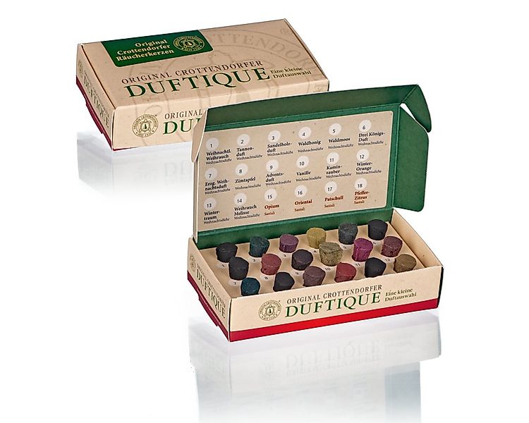Crottendorfer Duftkerze Duftique Probierset 1: Weihnachts- & Santali-Düfte, günstig online kaufen