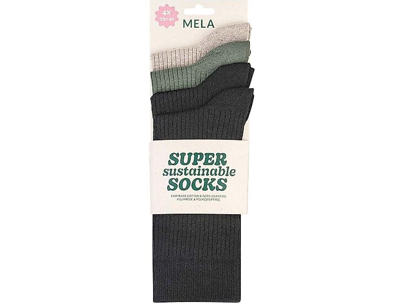MELA Füßlinge MELA 4er-Pack Bio-Socken 'Ripped' günstig online kaufen