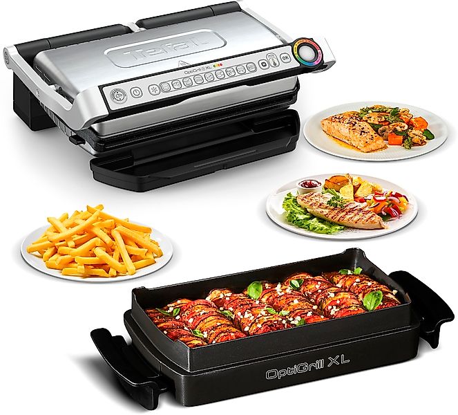 Tefal Kontaktgrill "OptiGrill+ XL inkl. Backschale, manueller Modus mit 4 T günstig online kaufen