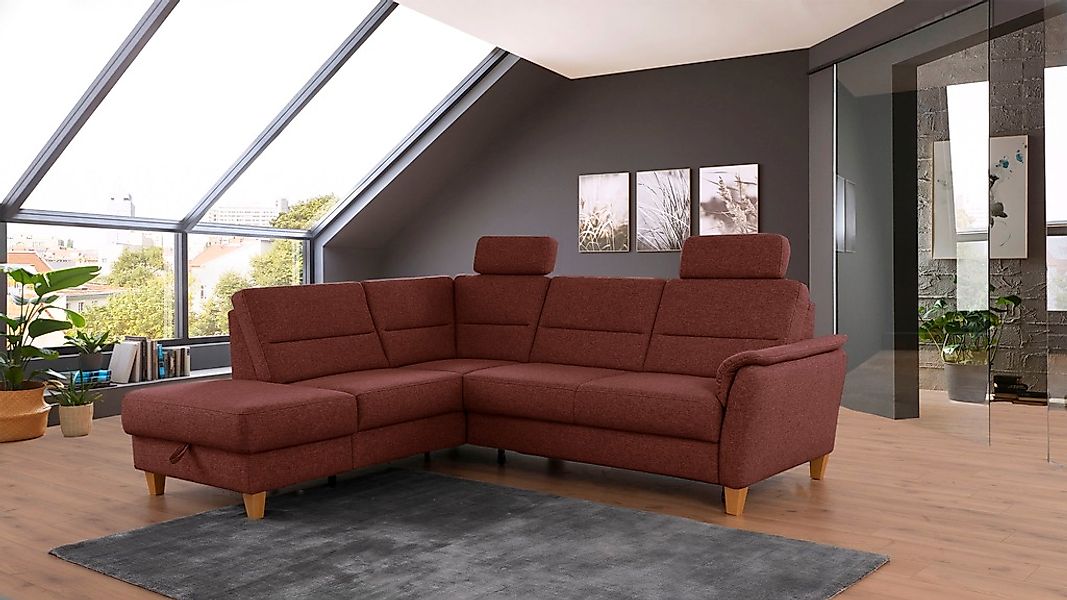 Home affaire Ecksofa "Palmera L-Form, B: 236 cm" optional Bettfunktion & Be günstig online kaufen