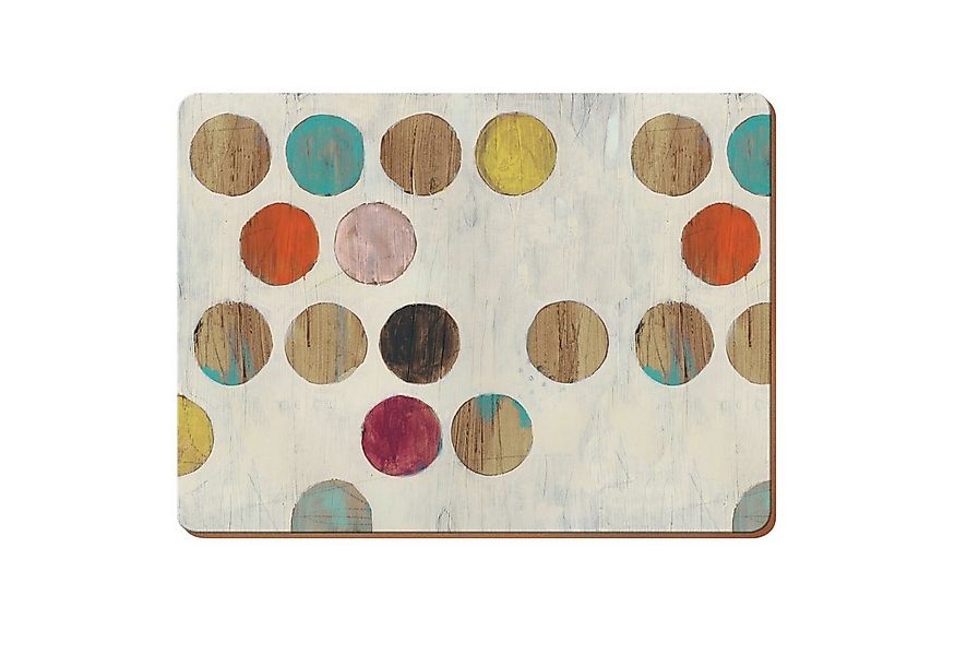 Creative Tops Platzset Kork, Farbe: Mehrfarbig, Motiv: Retro Spots, Punkte günstig online kaufen
