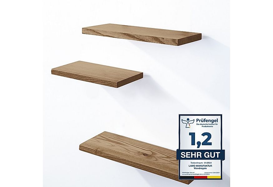 LAMO Manufaktur Wandregal LAMO Manufaktur 3 Stück Wandregal aus Holz 42/36/ günstig online kaufen