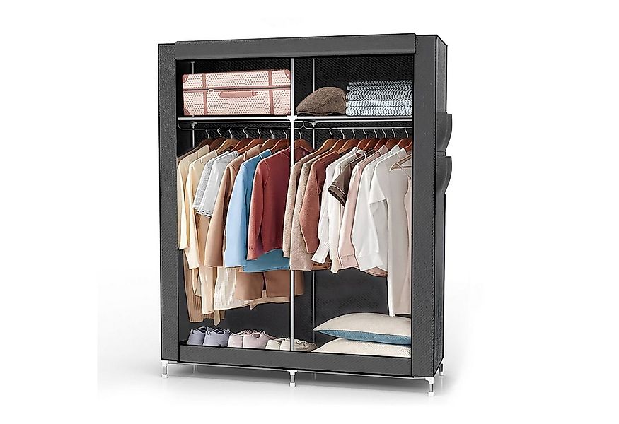 Intirilife Kleiderschrank (Faltschrank 108x170x45 cm in ASCH GRAU, 1-St) St günstig online kaufen