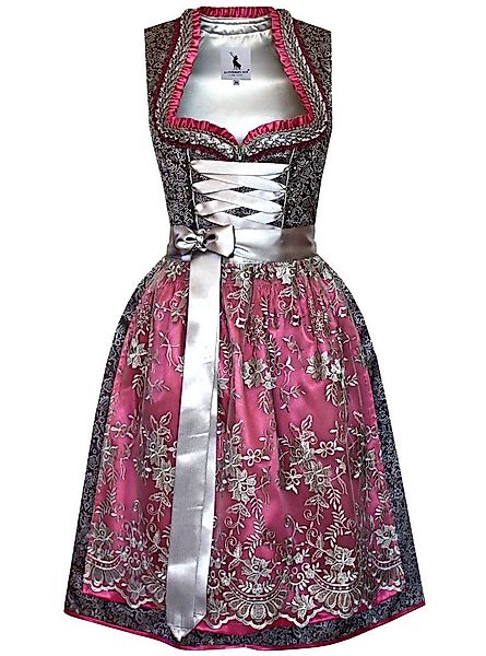 Alpenmärchen Dirndl Dirndl Isabella in Grau und Pink - ALM907 günstig online kaufen