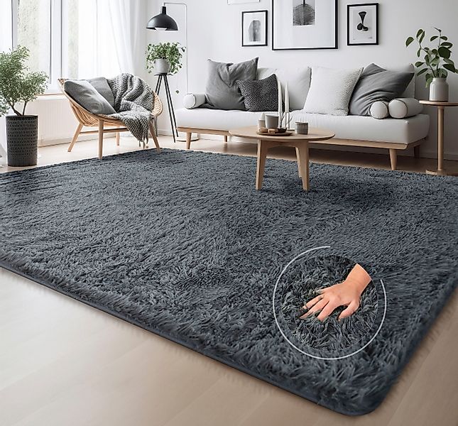 my home Hochflor-Teppich Serville, rechteckig, Höhe: günstig online kaufen