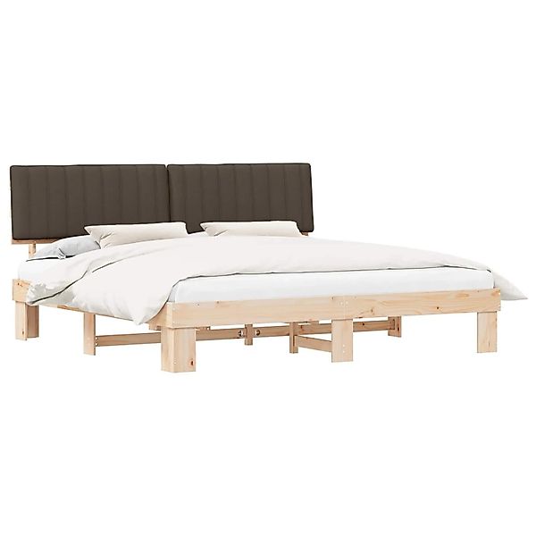 vidaXL Bettgestell mit Gepolstertem Kopfteil Taupe 200 x 200 cm 3398097 günstig online kaufen