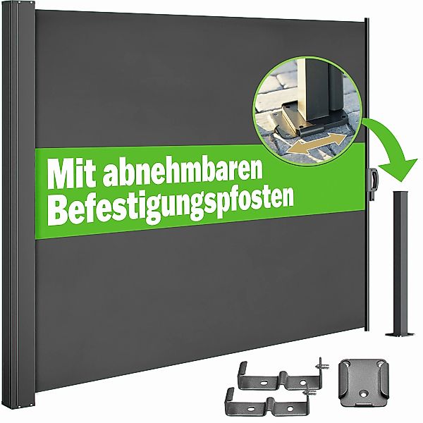 Seitenmarkise Nosara Anthrazit 180x300cm ausziehbar günstig online kaufen